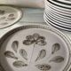 Set of 6 Sarreguemines stoneware dessert plates, Jocelyne pattern