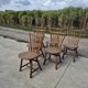 Set 6 vintage dutch spindle back rustic dining chairs De Ster