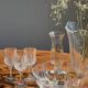Small vintage Arcoroc Codec glass salad bowl with stylized petal patterns