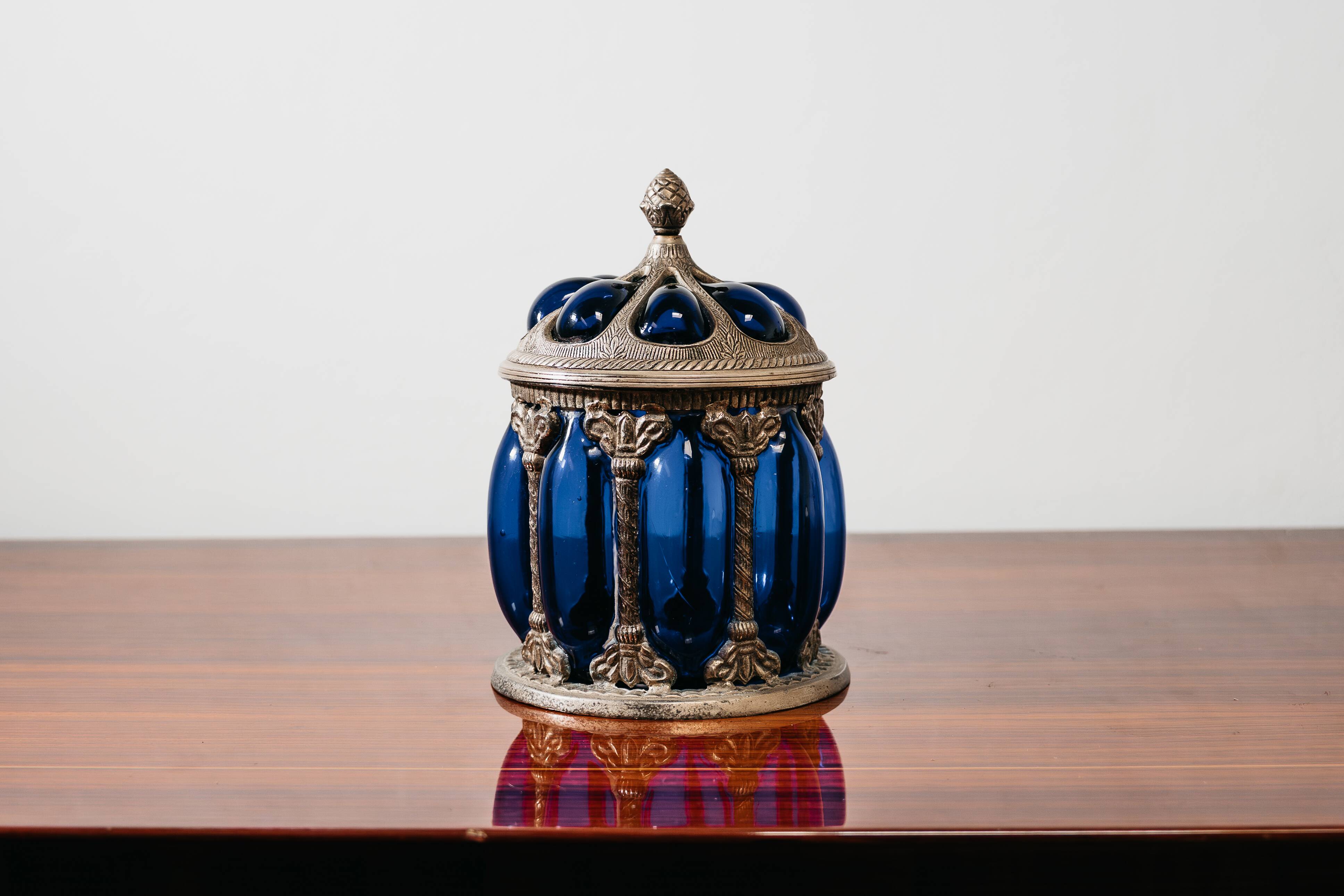 Centrotavola Large Royal Sheffield Collection Blue Service Jar 1950’s