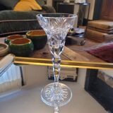 Large cut glass stemmed glass – star decoration – 1960s
