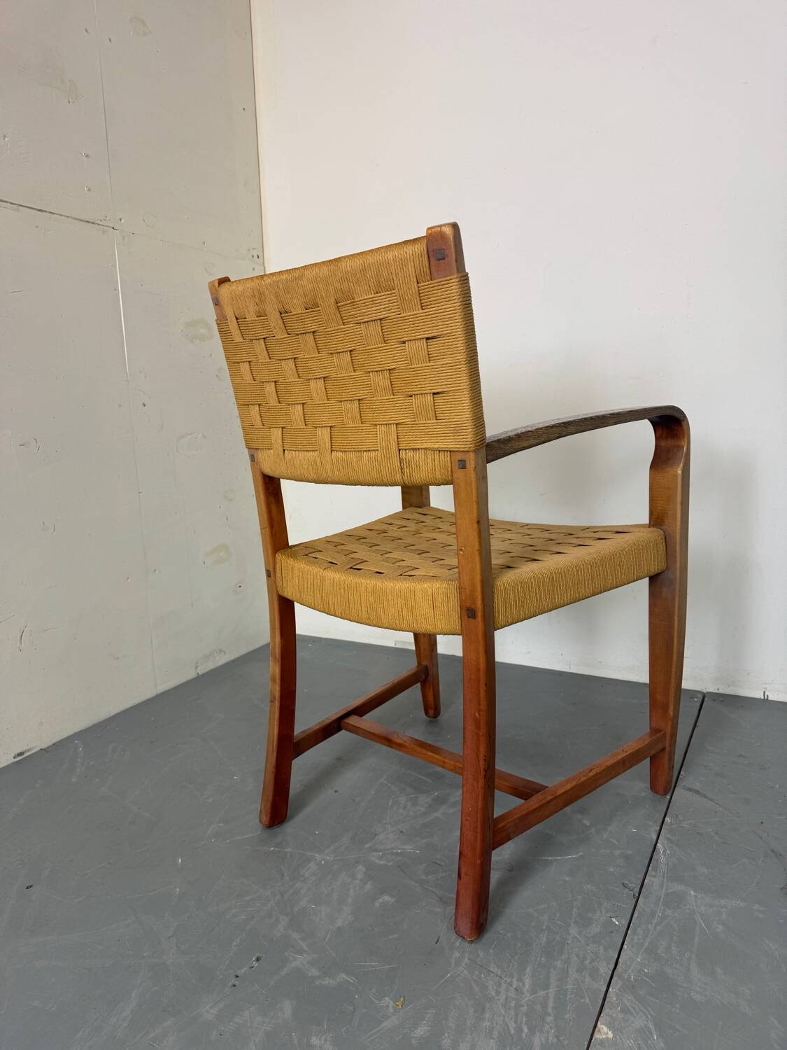 High quality Scandinavian Style Wood and Rope Armchair, 1970s