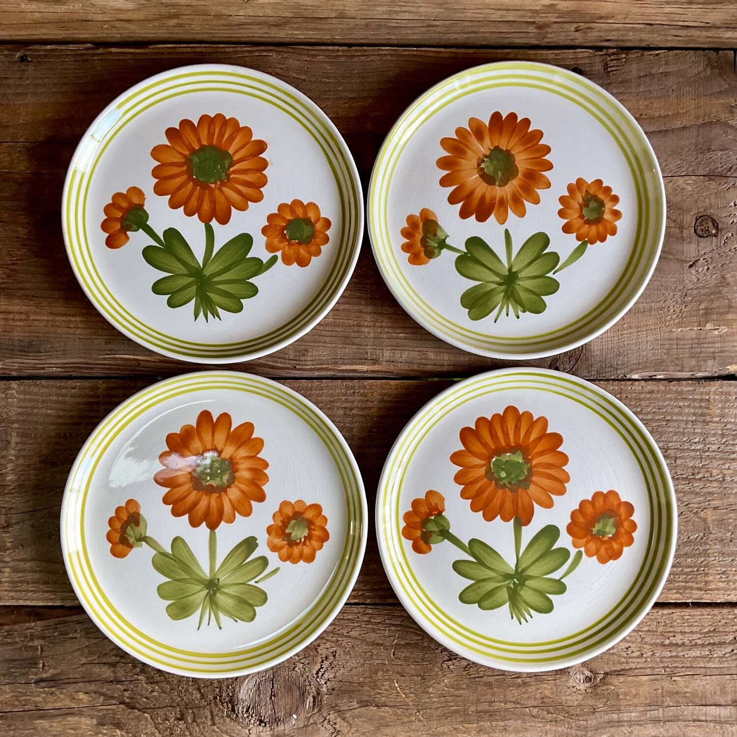 4 sarreguemines and digoin dessert plates