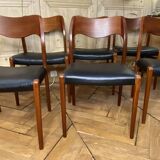 6 Scandinavian Chairs Model No. 71 by Niels Otto Moller