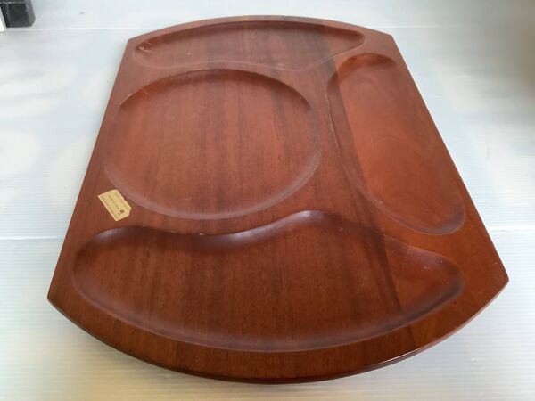 Paire de plateaux à compartiments apéritif repas en bois