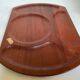 Pair of wooden snack meal trays with compartments.