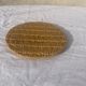 Flat round tray in slip with braided pattern signed FPP Vallauris J19 France vintage