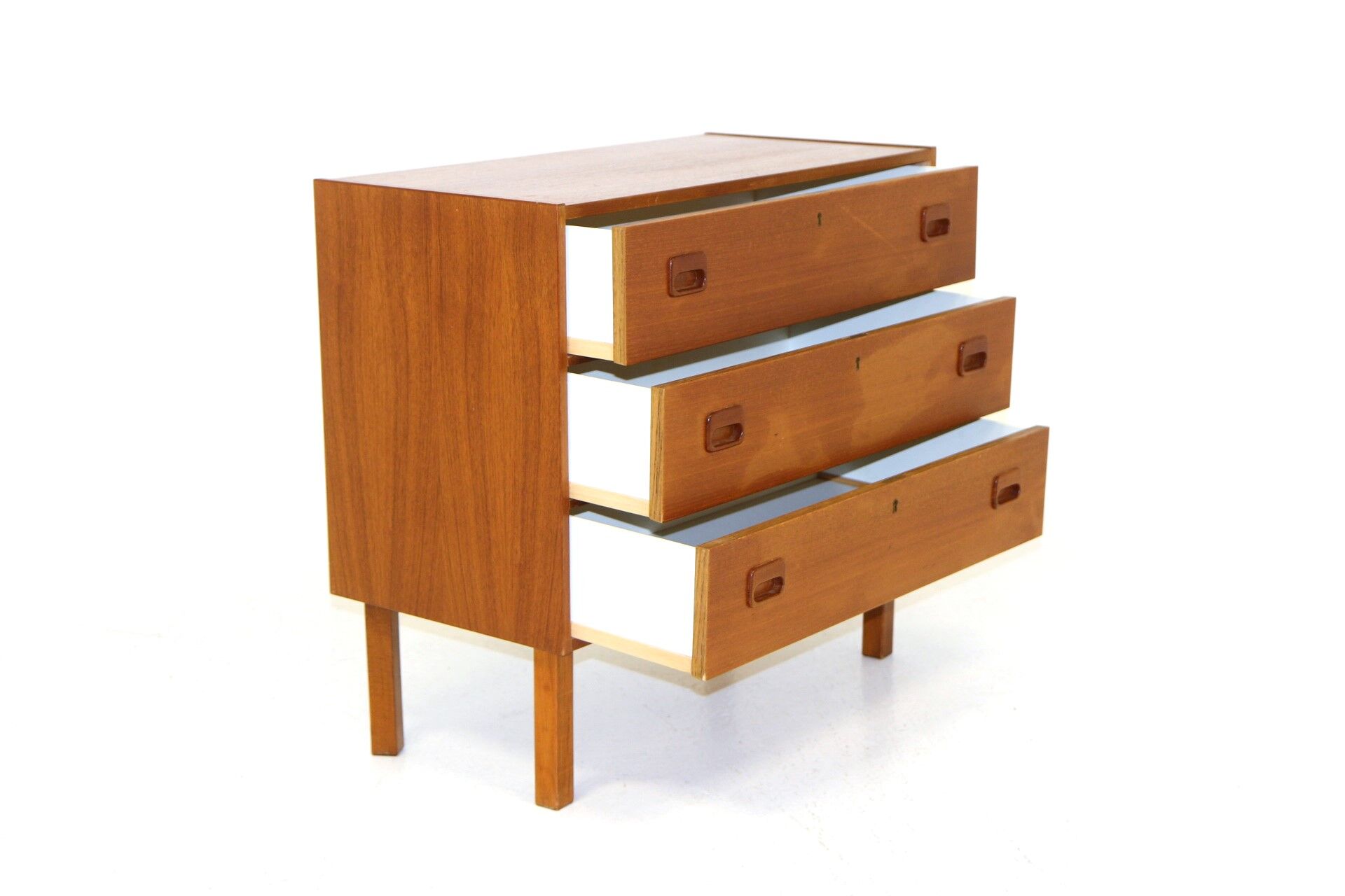 Teak chest of drawers, suede, 1960