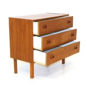 Teak chest of drawers, suede, 1960