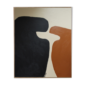 Abstract head to head, beige and black