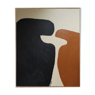 Abstract head to head, beige and black