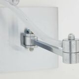 Pair of Maison Charles adjustable brushed steel wall lights circa 1960