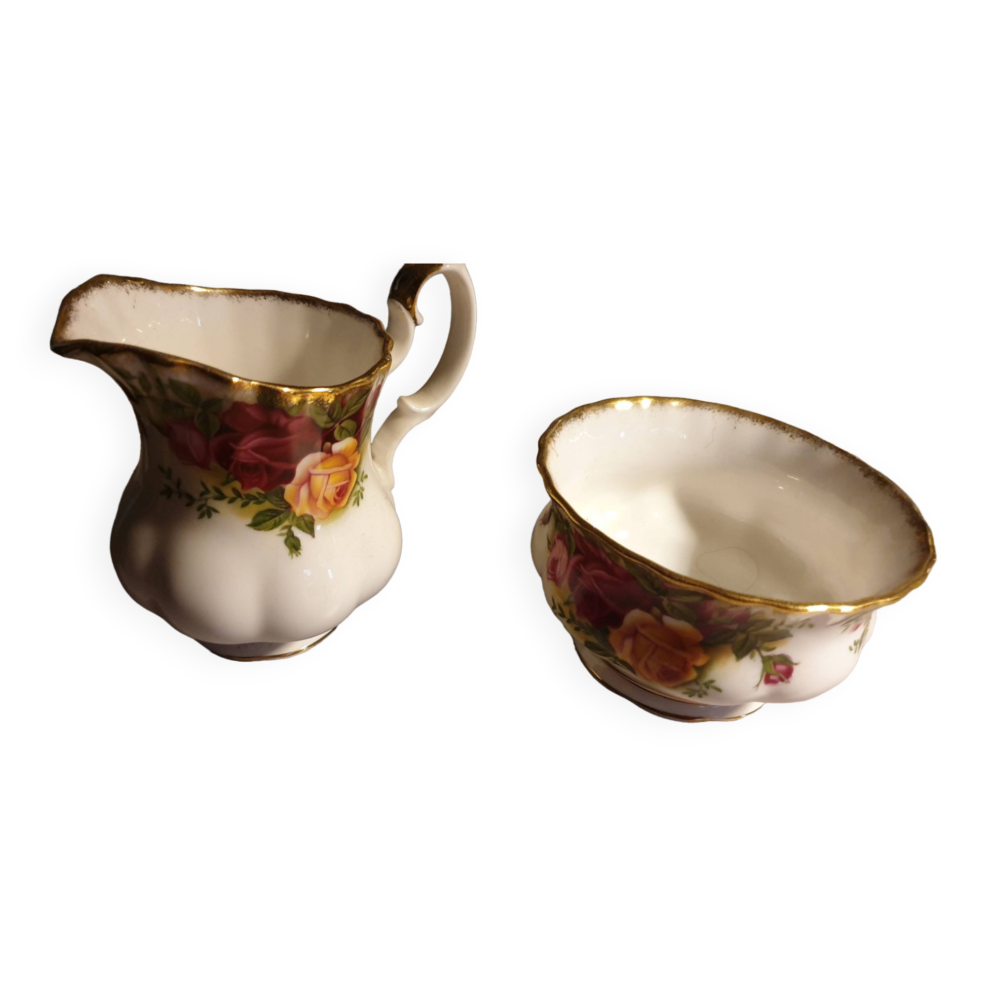 Old Country Roses fine porcelain creamer and bowl - Royal Albert -