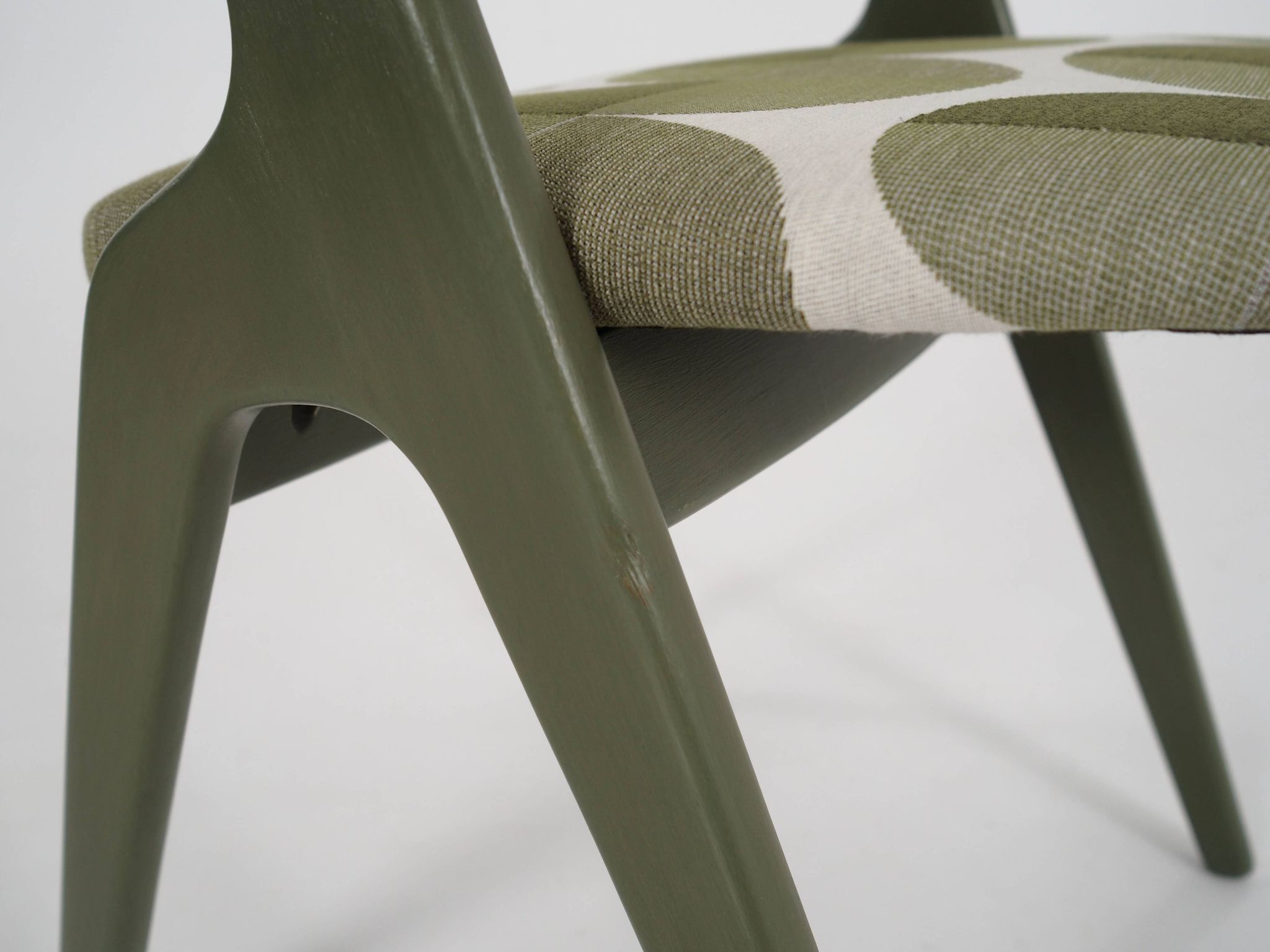Chaise verte, design danois, années 1970, production : Danemark