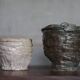 Pair of signed glazed stoneware vases, plant pot, cache-pot.