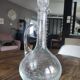 Wine carafe, vintage decanter in hand-blown Hartzviller bubbled crystal