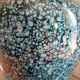 Large ceramic lamp base in blue, gold and black