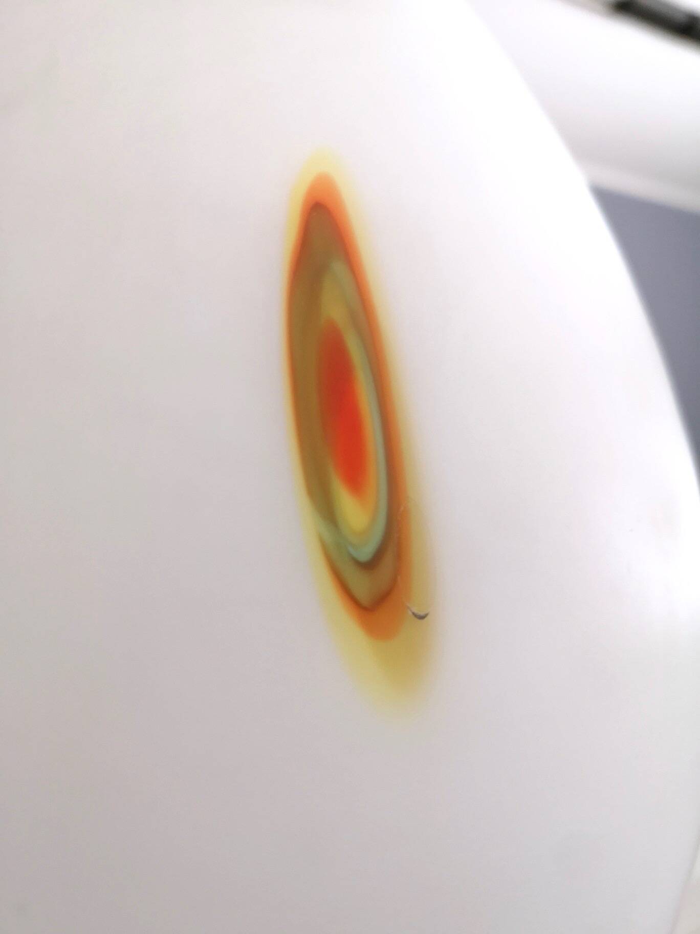 Encased and Blown Glass Pendant with Orange Murrine, Italy