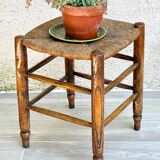 Stool old straw and oak country way