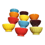 Ribbed ceramic bowls