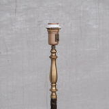 Paire de lampadaires en cuir et laiton milieu du siècle Einar Bäckström