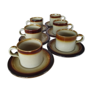 Tasses en grès vintage tg green cornish stoneware, modèle woodville