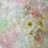 Charming Murano Barovier & Toso flowers flush light fixture, ceiling, 1960s