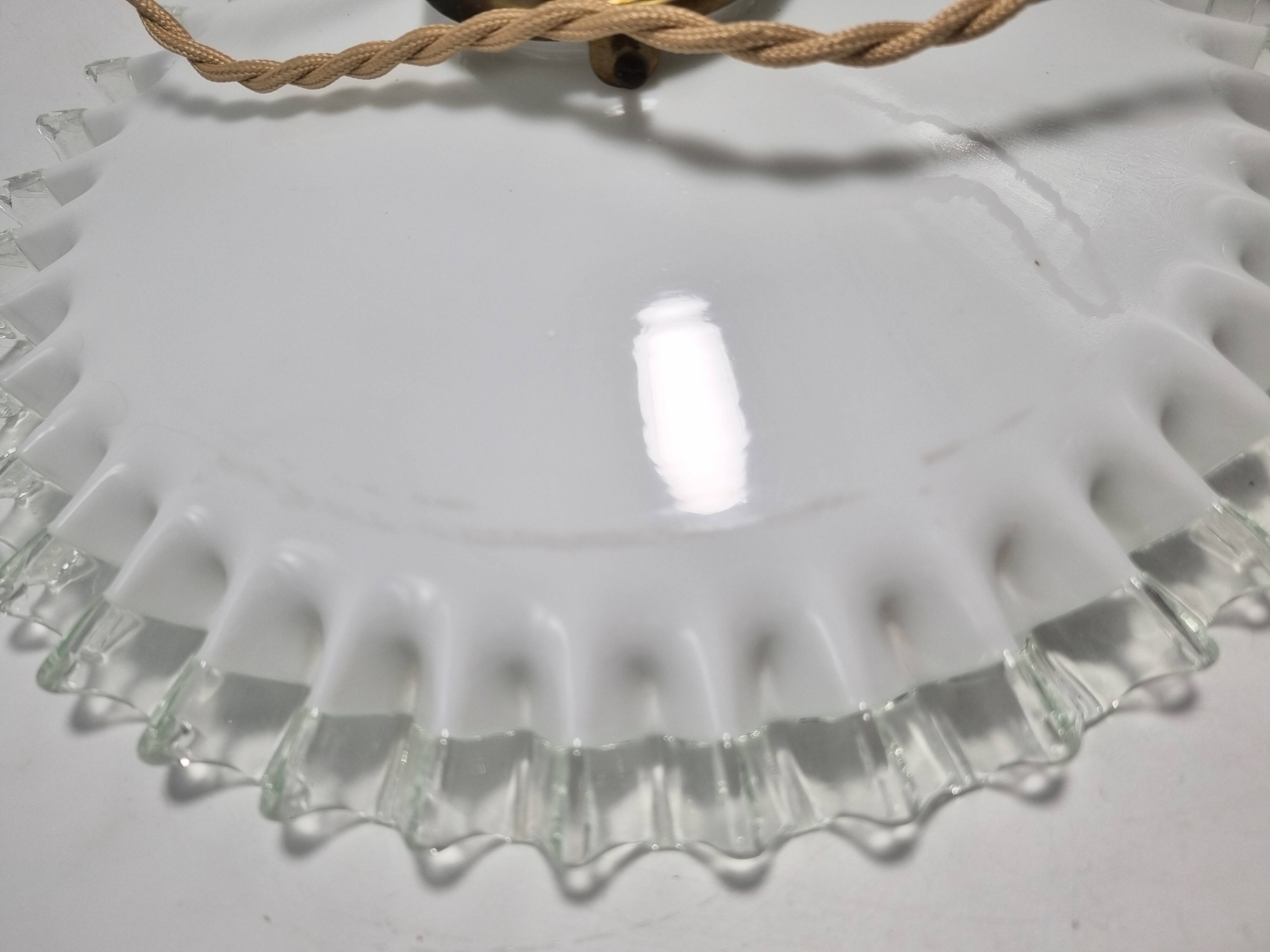 Opaline glass pendant light