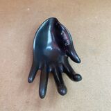 Ancien vide poche vallauris forme main céramique noire décoration vintage