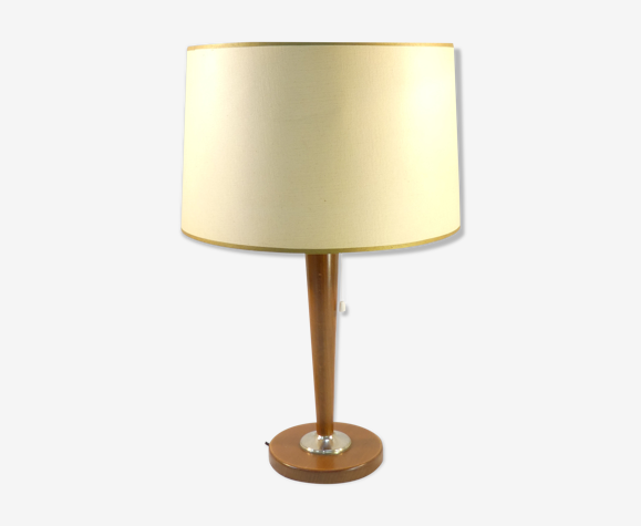 Lampe de bureau lum en boit et métal chromé