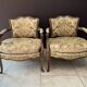 Paire de fauteuil cabriolet, bergères de style Lous XV