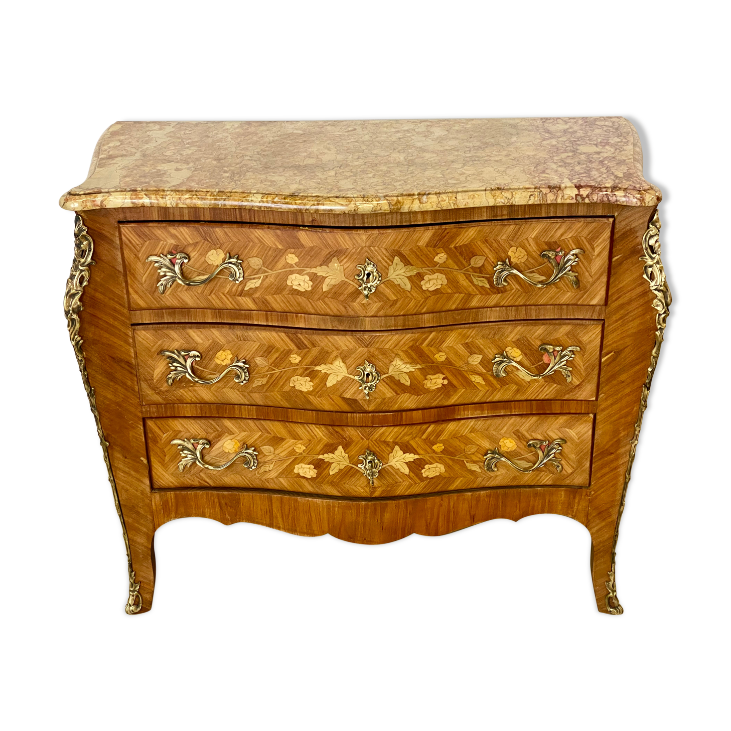 Commode Louis XV Marble top and marquetry