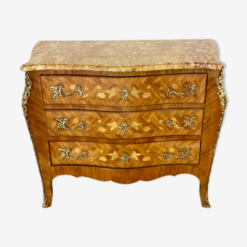 Commode Louis XV Marble top and marquetry