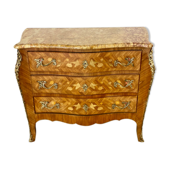 Commode Louis XV Marble top and marquetry