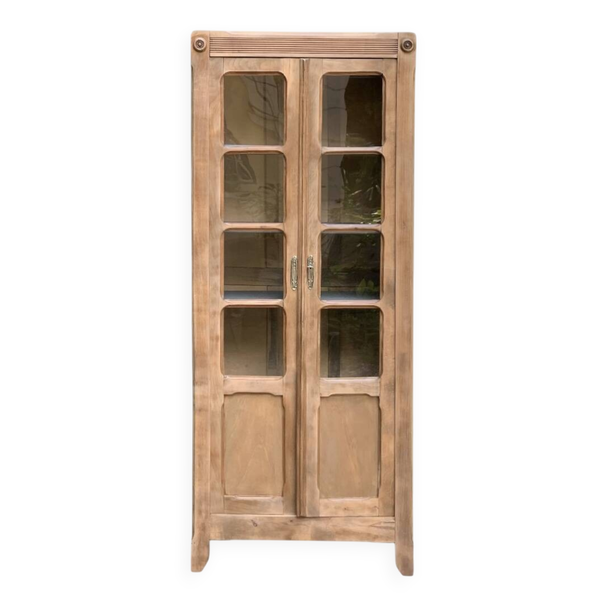 Armoire parisienne vitrée en bois brut, 1940