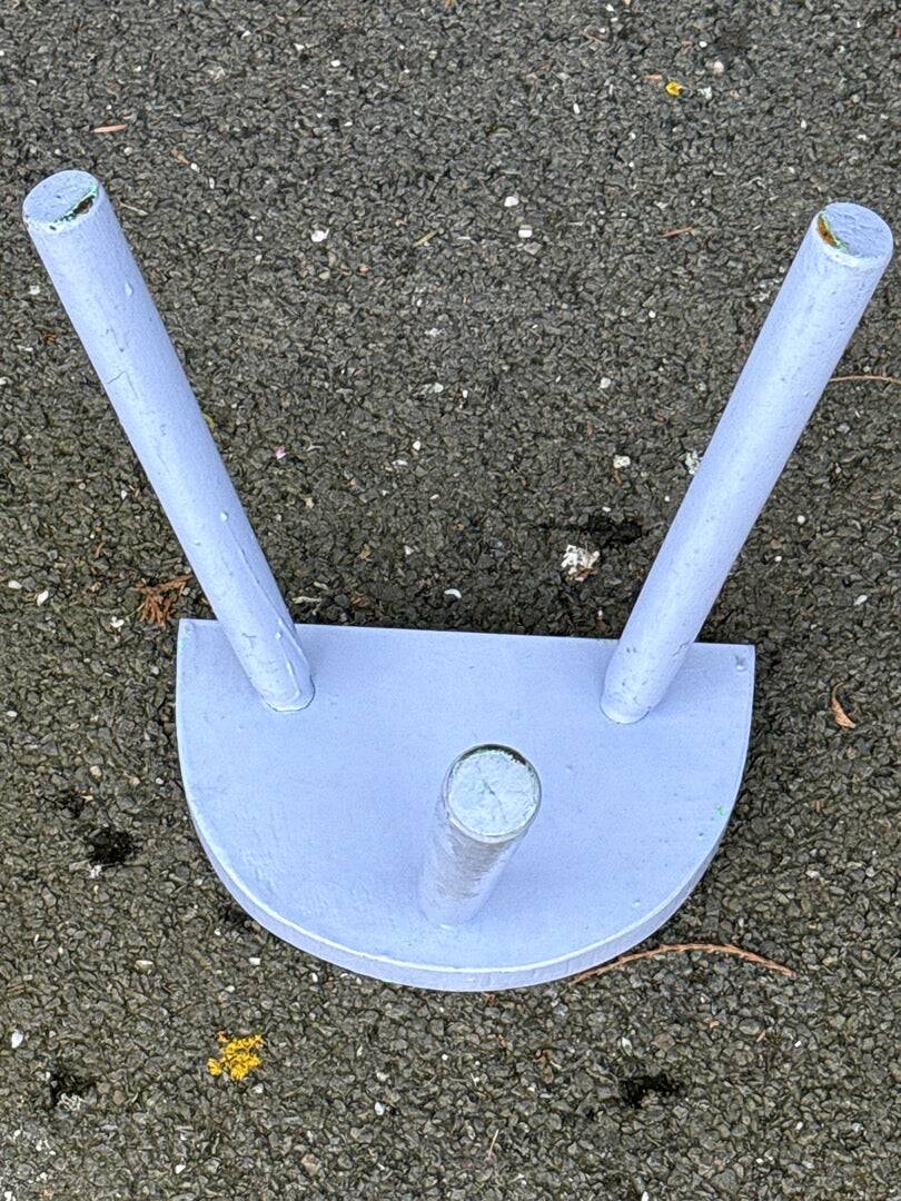 Child's half-moon stool – Handmade – Furniture – Painted lilac wood
