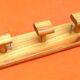 Wall coat rack 3 hooks Modernist style solid pine wood