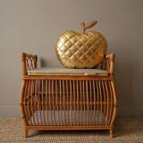 Coffre à jouets en rotin vintage