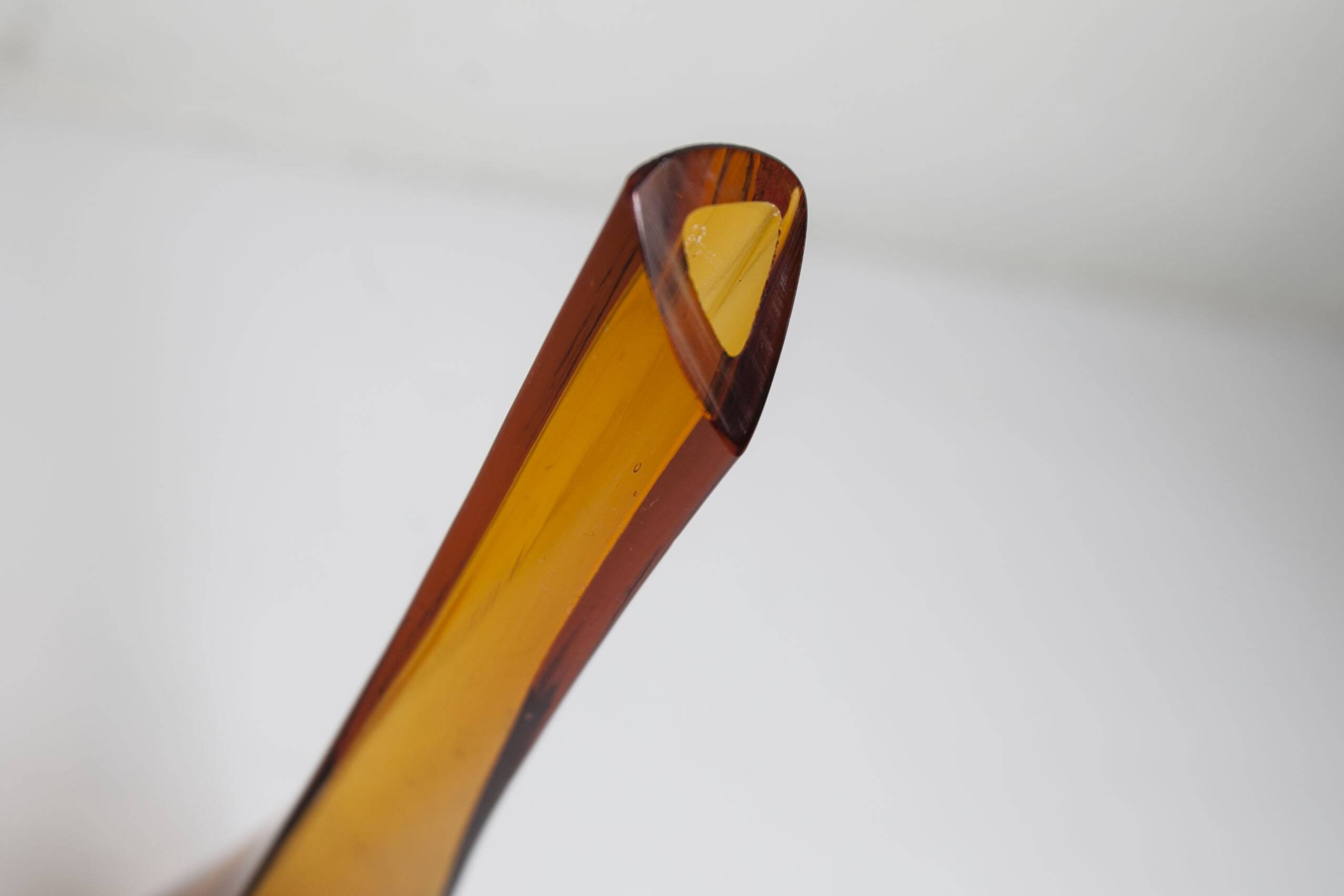 Small soliflore vase helical shape height 21.5 cm orange