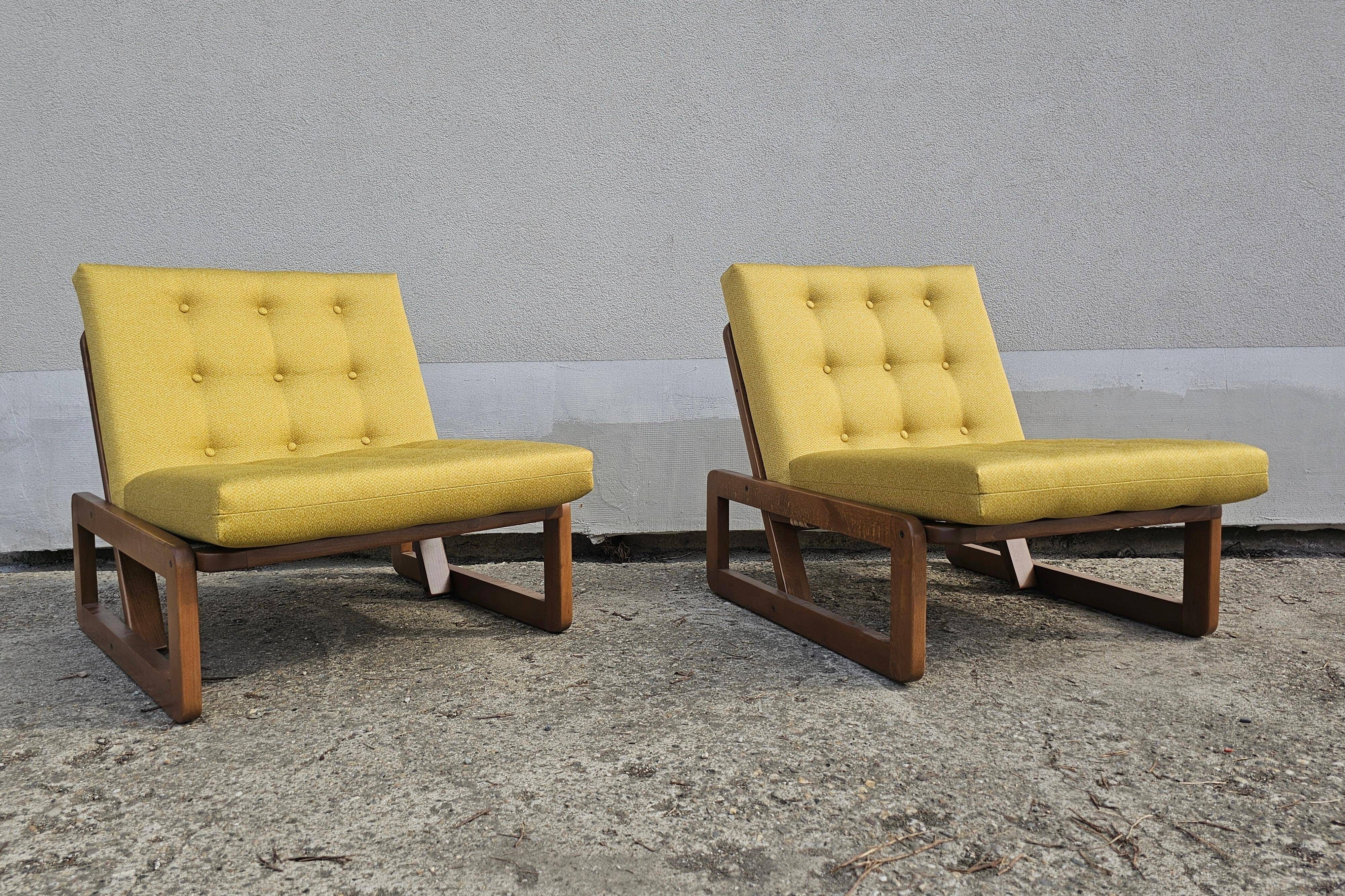 Pair of Mid Century Modern lounge chairs by Branko Ursic for Stol Kamnik.
