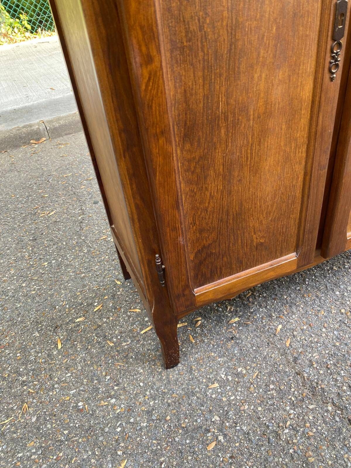 Vintage wooden shoe cabinet in Louis XV bibus style 1950.