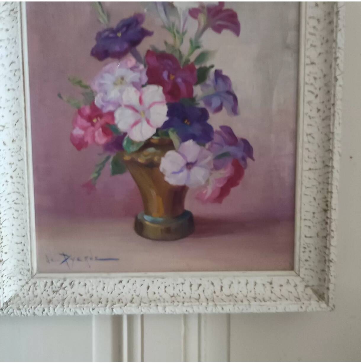 Reyne Marin DE PYERNE (20th century) Still life with bouquet of flowers oil on panel