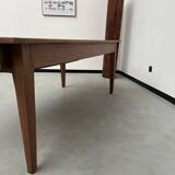 Teak farmhouse table with spindle legs