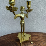 Pair of tripod candlesticks late XIX