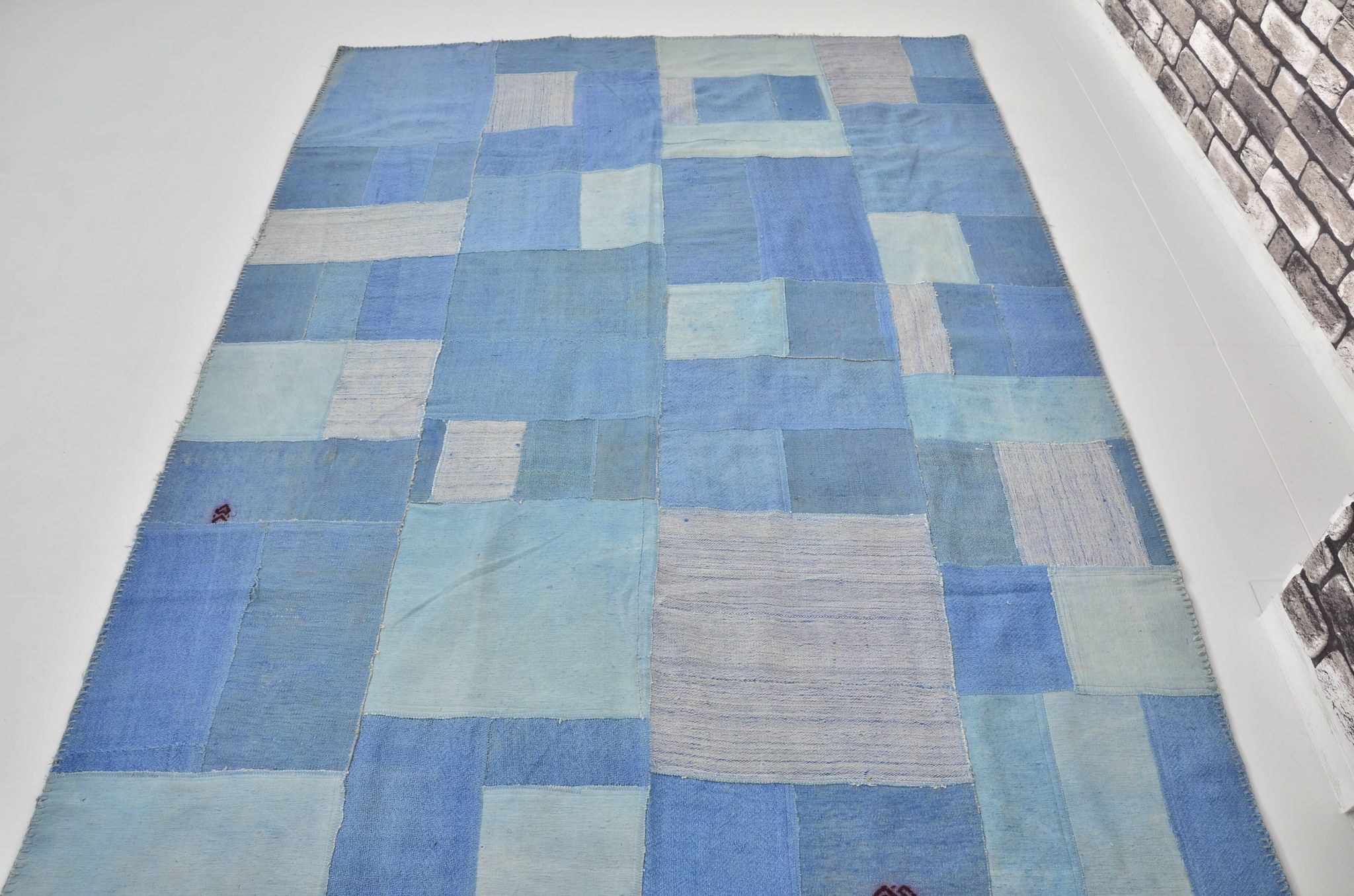 Blue Vintage Turkish Antique Kilim Rug sku 3025