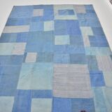 Blue Vintage Turkish Antique Kilim Rug sku 3025