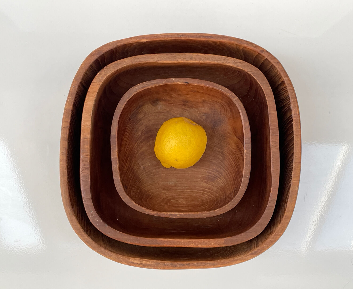 3 nesting teak salad bowls - Vintage - Scandinavian craftsmanship