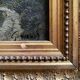 Impressionist painting "Animated twilight landscape" 19th century signed Barbizon