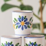 6 ceramic cups hand painted signed Strehla GDR