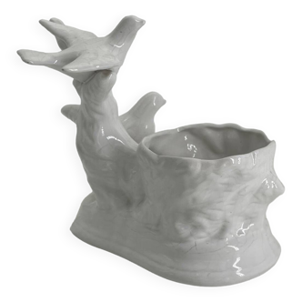 Vintage white porcelain dove planter